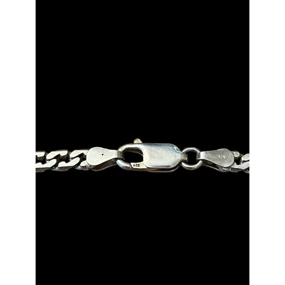 Mens Cuban Curb Link Chain Necklace 925 Sterling Silver 24 in Italy - Picture 5 of 7